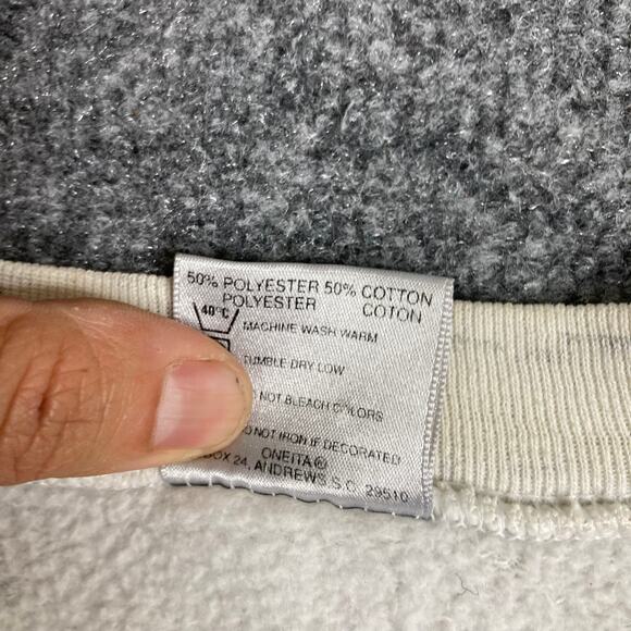 Vintage Oneita Sweatshirt Mens Large White Champps Sports Cafe Minneapolis USA - Picture 4 of 9